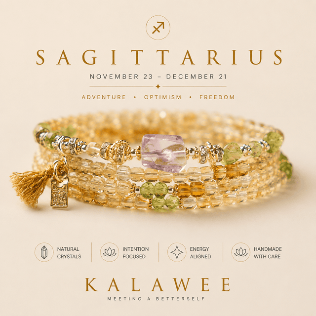 Natural Zodiac Crystal Bracelet Necklace | 12 Horoscope Birthstone Jewelry | Kalawee