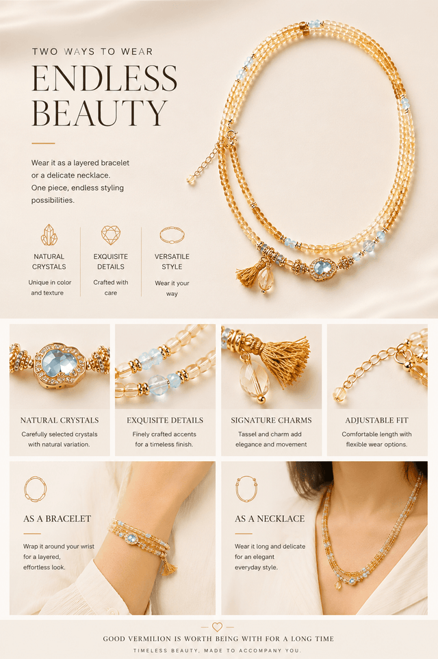 Natural Zodiac Crystal Bracelet Necklace | 12 Horoscope Birthstone Jewelry