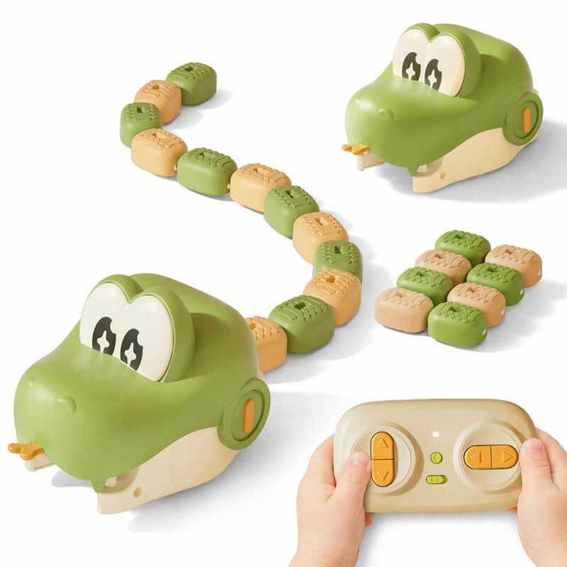 Magnetic Snake Game Toy Eating Itself, Remote Control Eating Snake Toys with Sound and Light, Interactive Parent-Child Competitive Game Race Car Toy for Kids Boys Girls | Shinymarch