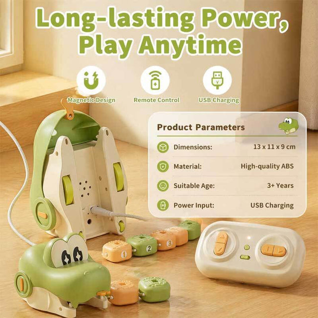 Magnetic Snake Game Toy Eating Itself, Remote Control Eating Snake Toys with Sound and Light, Interactive Parent-Child Competitive Game Race Car Toy for Kids Boys Girls | Shinymarch