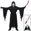 Grim Reaper Costume Set for Kids & Adults - Includes Scary Scream Mask, Hooded Robe & Toy Sickle Scythe for Halloween Cosplay | Kalawee