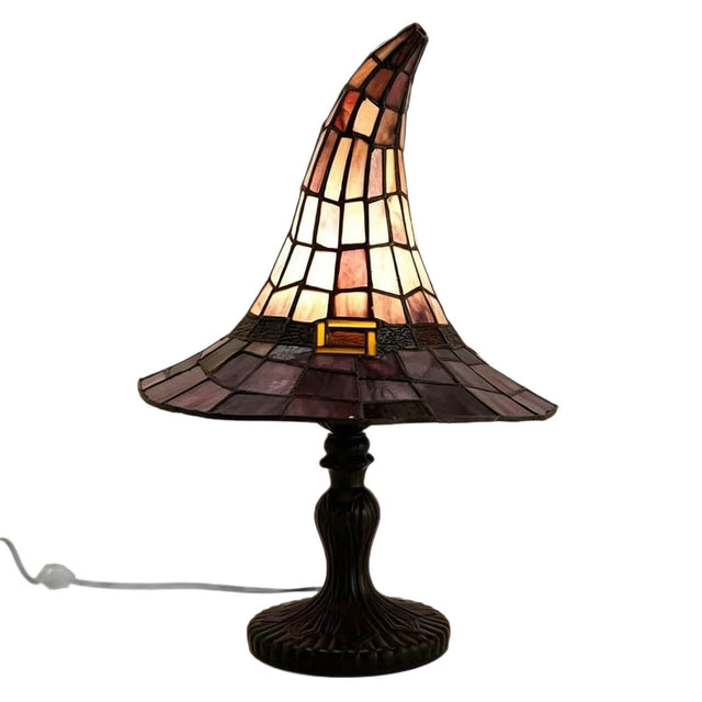 Gothic Witch Hat Table Lamp - Tiffany Style Stained Glass Stained Resin Night Light for Halloween & Spooky Home Decor | Kalawee