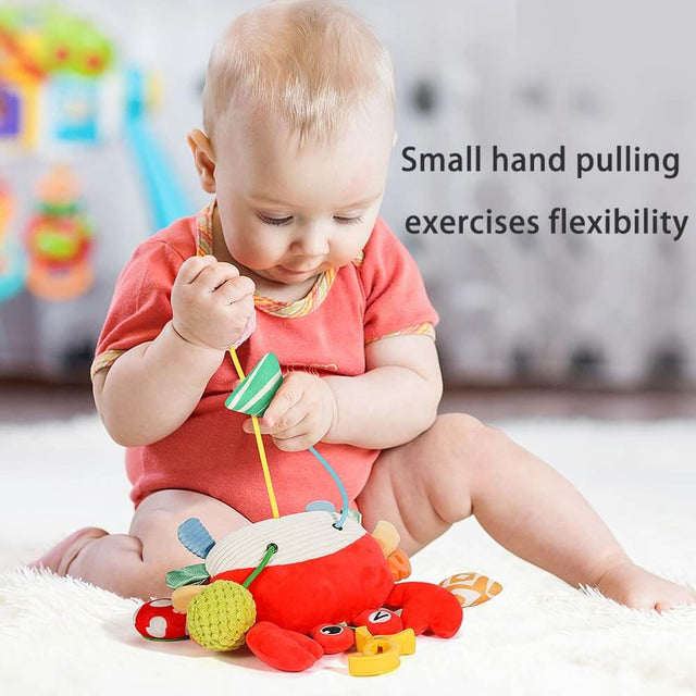 Car Seat Toys for Babies 0–12 Months – Hanging Baby Activity Toy for Car Seat, Stroller, Crib & Gym – Infant Plush Rattle with Mirror, Crinkle, Clip-On for Boys & Girls | Shinymarch