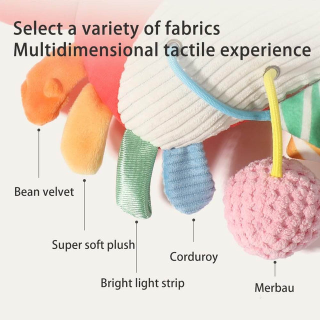 Car Seat Toys for Babies 0–12 Months – Hanging Baby Activity Toy for Car Seat, Stroller, Crib & Gym – Infant Plush Rattle with Mirror, Crinkle, Clip-On for Boys & Girls | Shinymarch