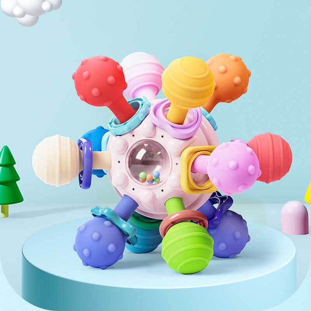 Baby Sensory Teething Toys - Baby Teethers Montessori Toys - Gifts for Infant Newborn Boys Girls 0 3 6 9 12 18 Months 1 One Year Old - Baby Rattle Chew Toys - Toddler Educational Learning Toys | Shinymarch