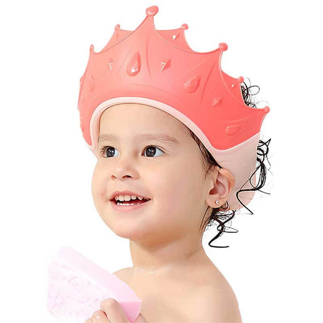 2 Pieces Baby Shower Cap Waterproof Shampoo hat for Toddler Protect ears, eyes Adjustable Silicone Bathing Crown | Shinymarch®