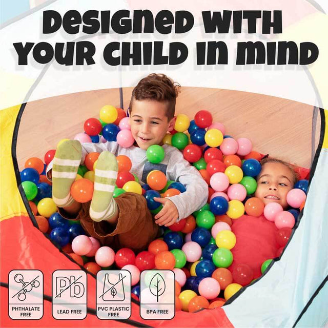 Play Ball Pit Balls for Kids, Plastic Refill Balls, 200 Pack, Phthalate and BPA Free, Includes a Reusable Storage Bag with Zipper, Bright Colors, Gift for Toddlers and Kids | Shinymarch®