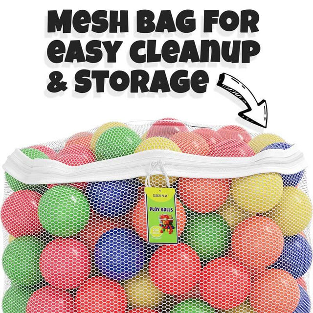 Play Ball Pit Balls for Kids, Plastic Refill Balls, 200 Pack, Phthalate and BPA Free, Includes a Reusable Storage Bag with Zipper, Bright Colors, Gift for Toddlers and Kids | Shinymarch®