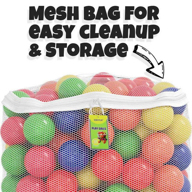 Click N' Play Plastic Balls for Ball Pit, Phthalate & BPA Free, Crush Proof Play Balls for Ball Pit, Pit Balls in Assorted Colors in Reusable and