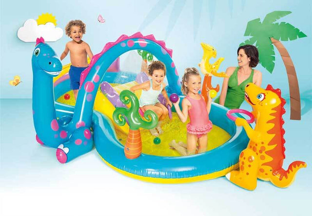 Customised Splash Sprinkler Pool, Inflatable Play Center, Shinymarch® Full-Sized Kiddie Pool with Slide, Fountain Arch, Ball Roller for Kids, Thick Wear-Resistant Big Above Ground, Garden Backyard Water Park