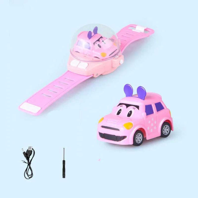 Watch Remote Control Car Toy, 2.4 GHz Detachable Watch Car Toys, Cute Wrist Racing Car Watch, Cartoon RC Small Car with USB Charging for Boys and Girls | Shinymarch