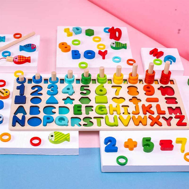 Number+Alphabet Fun Fishing Game, Preschool Learning ABC and Math Educational Toys for 3 4 5 Years Old Girl Boy Kids | Shinymarch