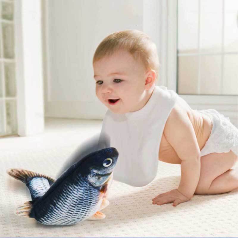 Electric Moving Fish Interactive Plush Toys, Also Suitable for Cats