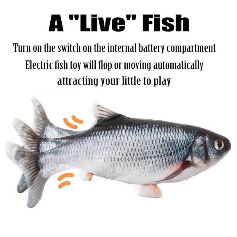 Electric Moving Fish Interactive Plush Toys, Also Suitable for Cats