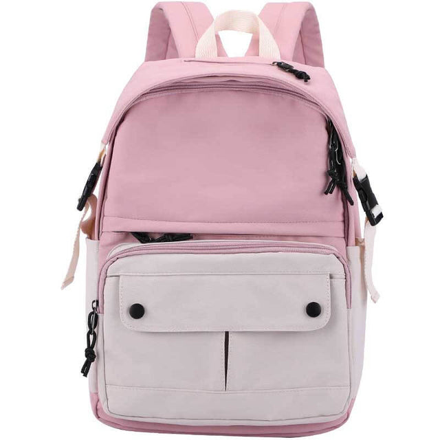 Solid Color Stitching Backpack