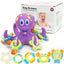 Floating Purple Octopus with 3 Hoopla Rings Interactive Bath Toy | Shinymarch®