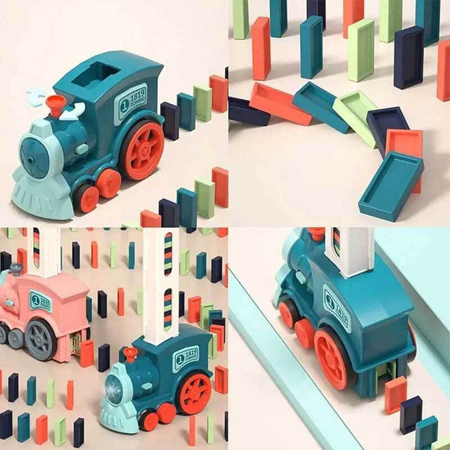 2022 Upgrade Electric Creative Domino Train Set for Kids Boys and Girls Age 3-12 | Shinymarch