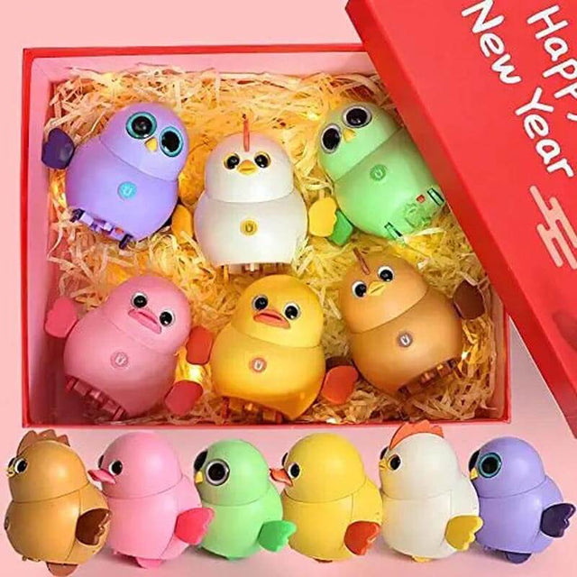 Electric Walking Chick, Funny Magnetic Swinging Squad Toddler Toys Age 1~3 Best Gift for Kids Children(6 PCS Gift Set) | Shinymarch