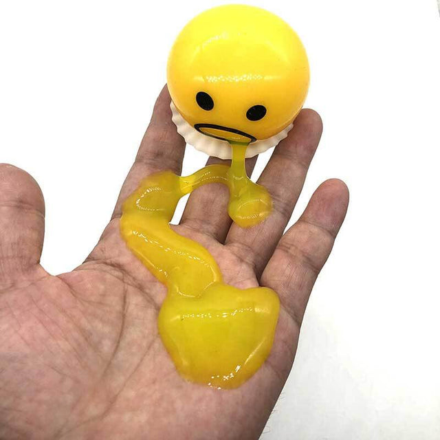 Yellow Puking Ball, Vomiting Egg Yolk, Vomiting Disgusting Egg Yolk Ball Toy, Squishy Puking Egg Yolk Stress Ball, Round Vomiting Egg Yolk & Sucking Lazy Egg Yolk Relief Toys | Shinymarch