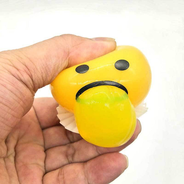 Squishy Puking Egg Yolk Squeeze Ball With Yellow Goop Relieve