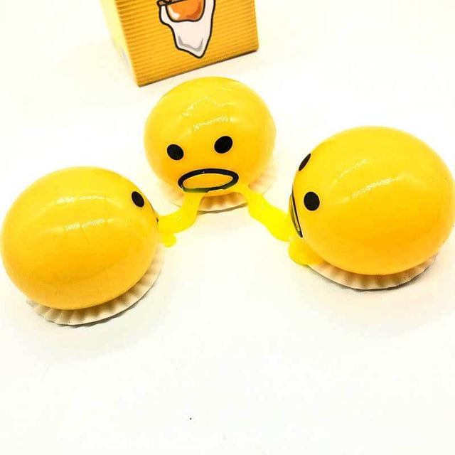 Yellow Puking Ball, Vomiting Egg Yolk, Vomiting Disgusting Egg Yolk Ball Toy, Squishy Puking Egg Yolk Stress Ball, Round Vomiting Egg Yolk & Sucking Lazy Egg Yolk Relief Toys | Shinymarch