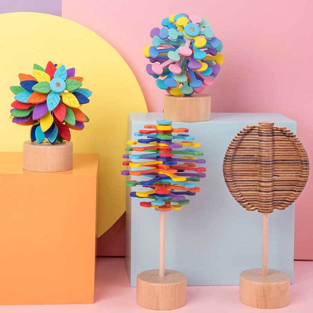 Wooden Spinning Stress Relif Lollipop, Decoration for Desk Top | Shinymarch