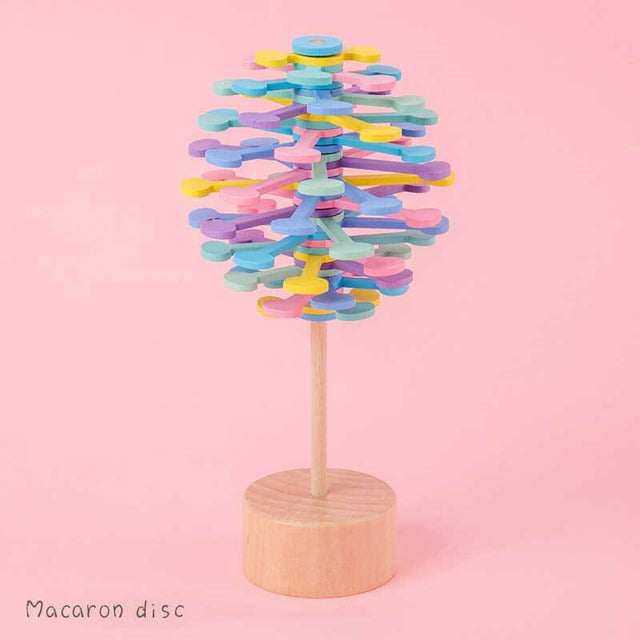 Wooden Spinning Stress Relif Lollipop, Decoration for Desk Top | Shinymarch