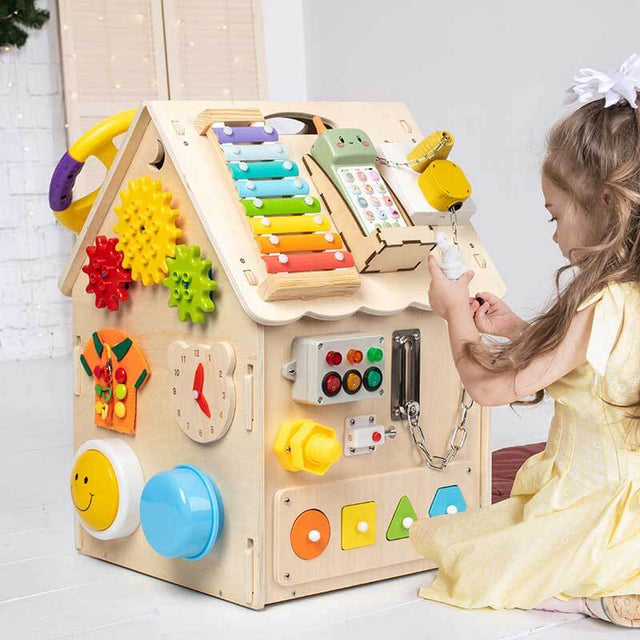 Babies 6-12 Month 1 2 3 4 Age Montessori Child Activity House Educational  Wooden Toys Learning Busy Board Preschool