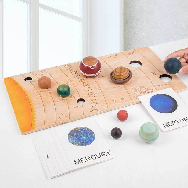 Handmade Wooden Universe, Solar System Awareness Model, STEM School Project Collection Educational Toy for Astrophile Kid Boy Girl 5 6 7 8 Year Old | Shinymarch