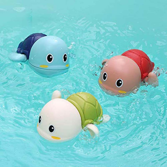Go, Go! Cute Swimming Turtle Bath Toys for Toddlers & Kids (3 Pcs) | Shinymarch