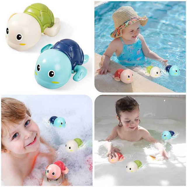 Go, Go! Cute Swimming Turtle Bath Toys for Toddlers & Kids (3 Pcs) | Shinymarch