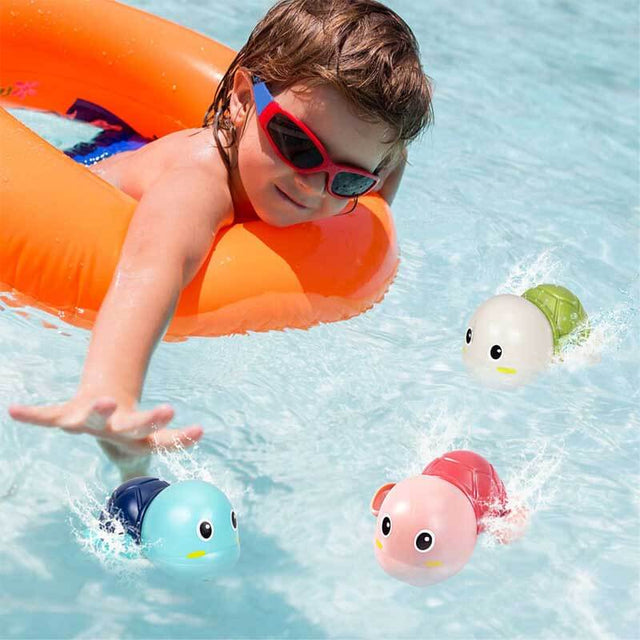 Go, Go! Cute Swimming Turtle Bath Toys for Toddlers & Kids (3 Pcs) | Shinymarch