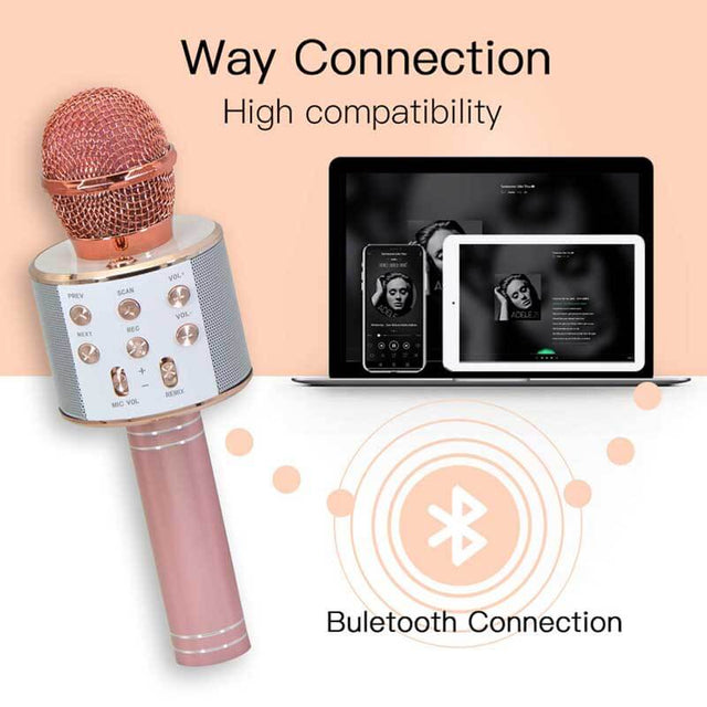 Bluetooth Karaoke Wireless Microphone for Kids Singing | Shinymarch