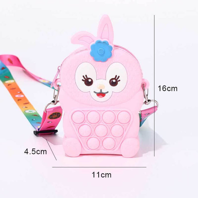Small Pop Purse, Unicorn Pop Purse for Girl and Women Pop Bag with Unicorn Pop Toy, Shoulder Bag Fidget Toys Pop Fidget Backpack Toy for ADHD Anxiety School Backpack Silicone Bag | Shinymarch