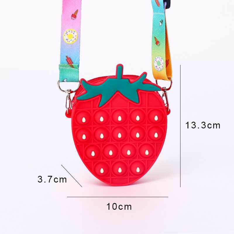 CUTE small strawberry pop-it store purse