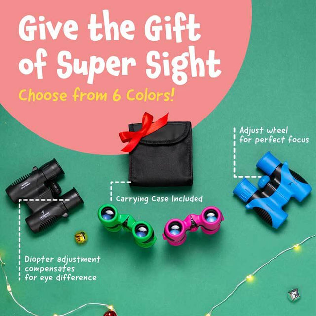 Binoculars for Kids - High Resolution, Shock-Resistant Real Toy Binoculars for 3-12 Girls and Boys - Holiday Gifts & Stocking Stuffers for Kids | Shinymarch
