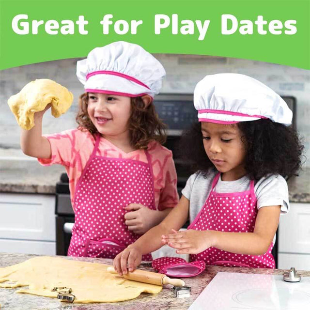 Kids Cooking and Baking Chef Set, Complete Cooking Sets, Toddler Dress Up & Pretend Play Costume Clothes, Kit Blue/ Pink Kid Chef Apron & Accessories, Kids Kitchen Toys 3-5 Years Old | Shinymarch