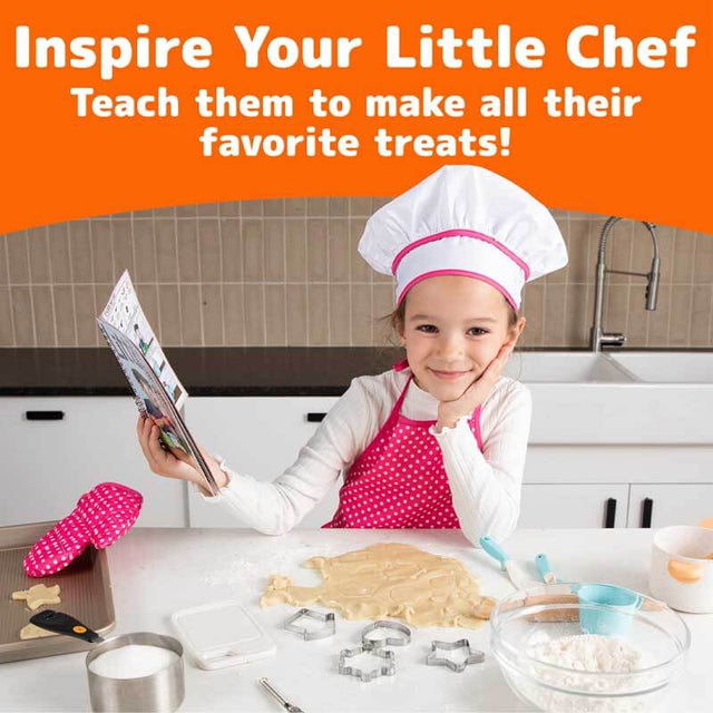 Kids Cooking and Baking Chef Set, Complete Cooking Sets, Toddler Dress Up & Pretend Play Costume Clothes, Kit Blue/ Pink Kid Chef Apron & Accessories, Kids Kitchen Toys 3-5 Years Old | Shinymarch