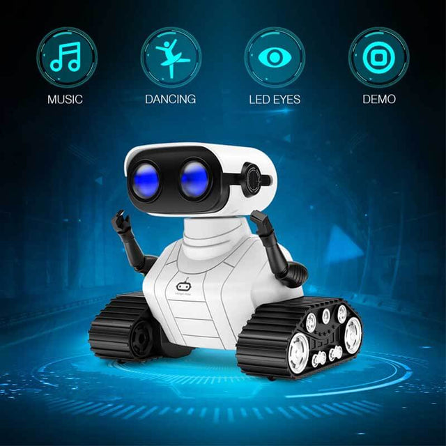 Robot Toys, Rechargeable RC Robot for Boys and Girls, Remote Control Toy with Music and LED Eyes, Gift for Children Age 3 Years and Up - White | Shinymarch