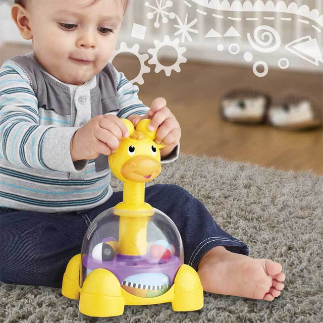 Giraffe Spinning and Popping Cause and Effect Toy for Babies | Shinymarch