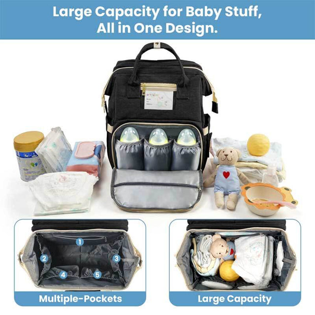 Diaper Bag Backpack, Multifunction Waterproof Large Travel Baby Changing Bags Travel Back Pack for Dad/Mom, Baby Stuff Organizer Backpack with Changing Station, Baby Registry Search | Shinymarch