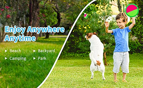 Kids Outdoor Toys, Beach Toys Toss and Catch Ball Set, Outside Yard Games for Kids with 6 Paddles 3 Balls Paddle Game Set Playground Sets for Backyard Sports Outdoor Games for Adults and Family | Shinymarch