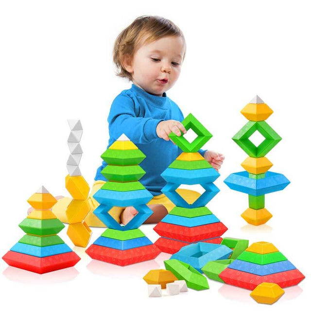Pyramids Stacking Blocks for Kids aged 1-5 | Shinymarch