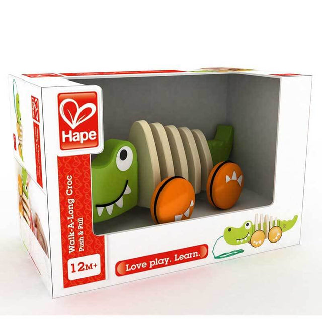 Wooden Walk-A-Long Crocodile for Toddlers | Shinymarch